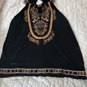INC International Concepts Black Embroidered Dress